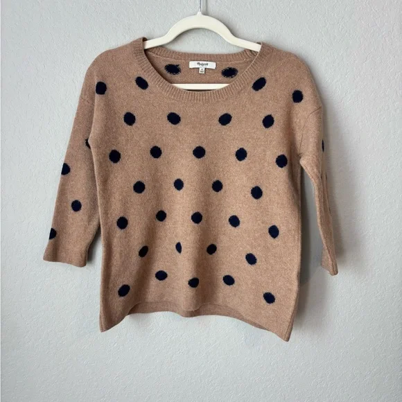 Madewell 100% Merino Wool Polka Dot Crewneck Sweater - Picture 2 of 7